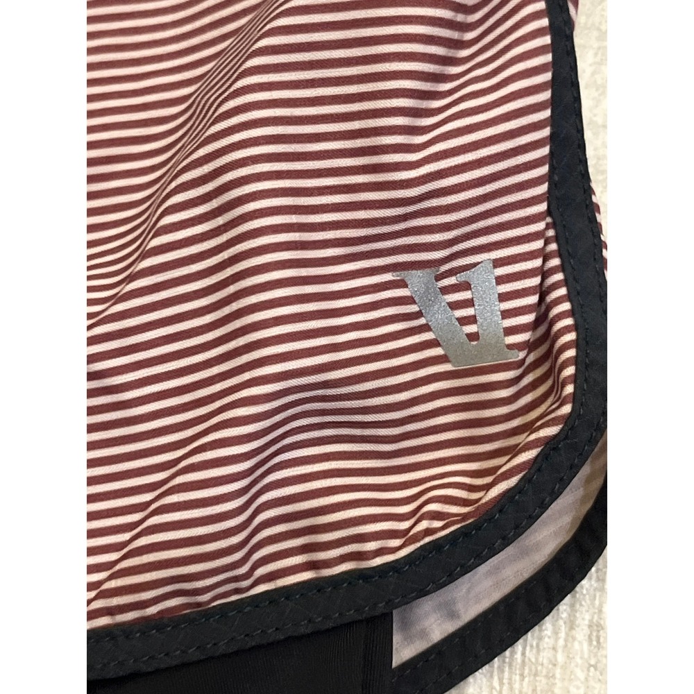 Vuori Kore Shorts Mens Medium Black Burgundy Stripe 2-in-1 Lined Athletic V346